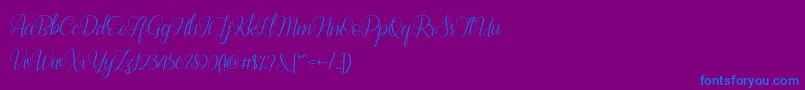 fuente Bestilla Script DEMO – Fuentes Azules Sobre Fondo Morado