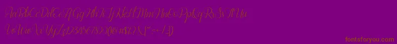Шрифт Bestilla Script DEMO – коричневые шрифты на фиолетовом фоне