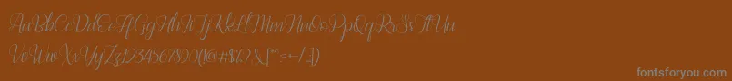 Bestilla Script DEMO Font – Gray Fonts on Brown Background