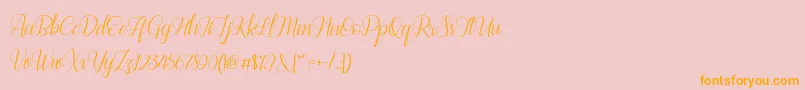 Police Bestilla Script DEMO – polices orange sur fond rose