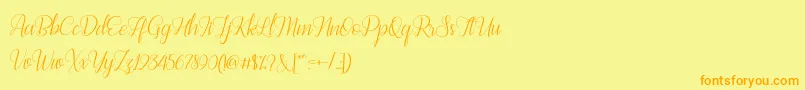 Bestilla Script DEMO Font – Orange Fonts on Yellow Background