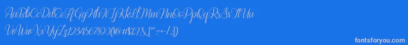 Bestilla Script DEMO-Schriftart – Rosa Schriften auf blauem Hintergrund