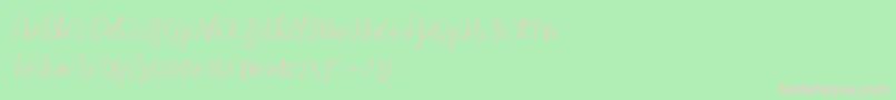 Fonte Bestilla Script DEMO – fontes rosa em um fundo verde
