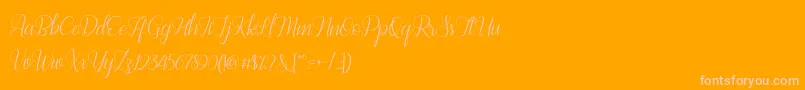 Czcionka Bestilla Script DEMO – różowe czcionki na pomarańczowym tle