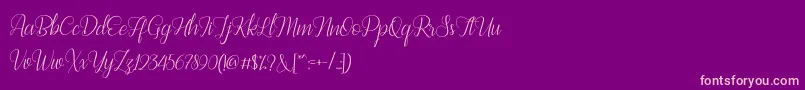 Bestilla Script DEMO Font – Pink Fonts on Purple Background