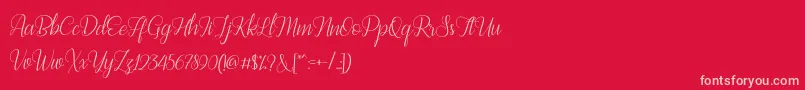 Bestilla Script DEMO Font – Pink Fonts on Red Background