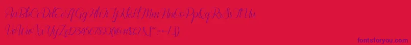 Bestilla Script DEMO-Schriftart – Violette Schriften auf rotem Hintergrund