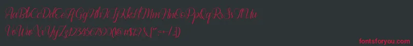 Bestilla Script DEMO-Schriftart – Rote Schriften auf schwarzem Hintergrund