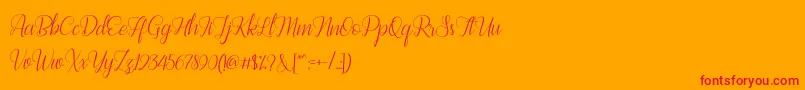 Bestilla Script DEMO Font – Red Fonts on Orange Background