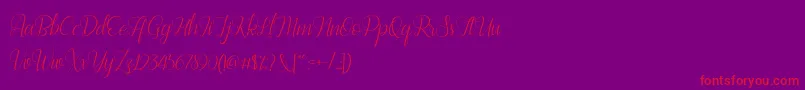 fuente Bestilla Script DEMO – Fuentes Rojas Sobre Fondo Morado