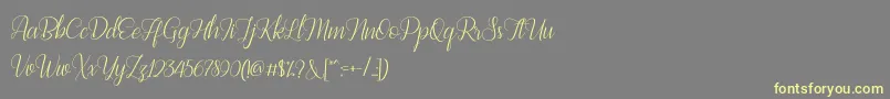 Bestilla Script DEMO-Schriftart – Gelbe Schriften auf grauem Hintergrund