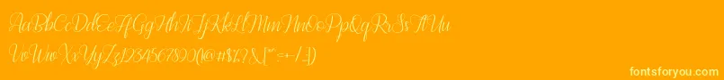 Bestilla Script DEMO Font – Yellow Fonts on Orange Background