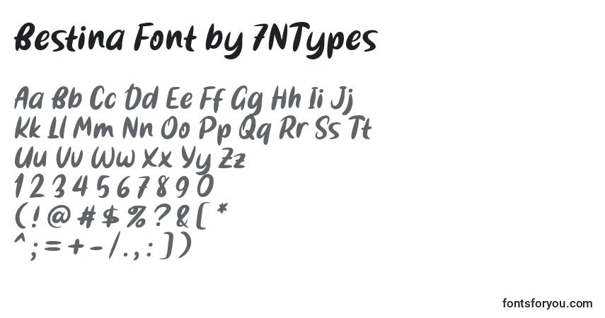 A fonte Bestina Font by 7NTypes – alfabeto, números, caracteres especiais