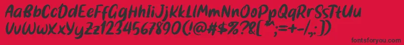 フォントBestina Font by 7NTypes – 赤い背景に黒い文字