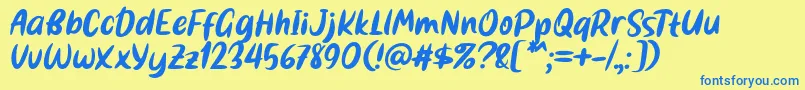 Czcionka Bestina Font by 7NTypes – niebieskie czcionki na żółtym tle