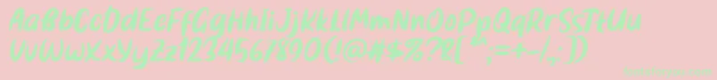 Bestina Font by 7NTypes-Schriftart – Grüne Schriften auf rosa Hintergrund