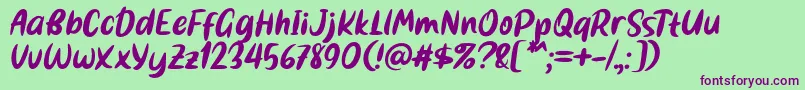 Bestina Font by 7NTypes Font – Purple Fonts on Green Background