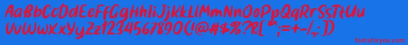 Bestina Font by 7NTypes Font – Red Fonts on Blue Background