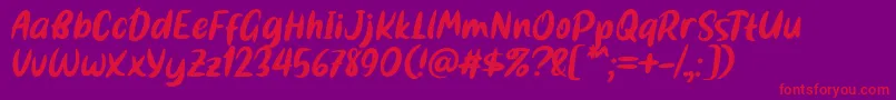 フォントBestina Font by 7NTypes – 紫の背景に赤い文字