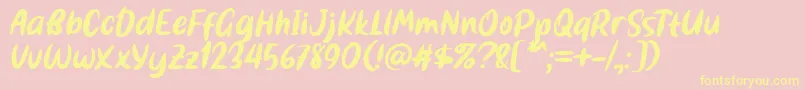 Bestina Font by 7NTypes Font – Yellow Fonts on Pink Background