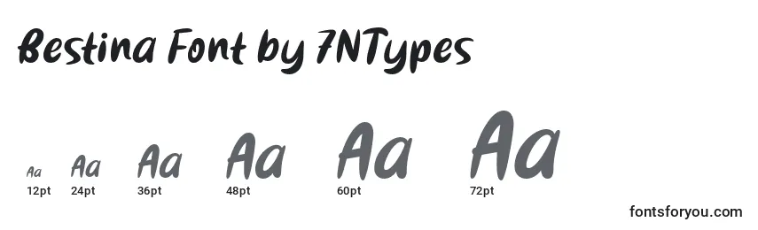Размеры шрифта Bestina Font by 7NTypes