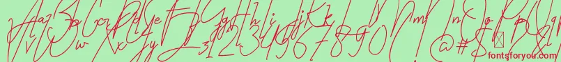 Bestlife Font – Red Fonts on Green Background