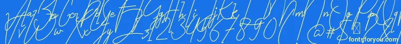 Bestlife-Schriftart – Gelbe Schriften auf blauem Hintergrund