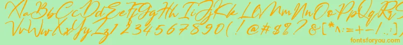 Bestowens Font – Orange Fonts on Green Background