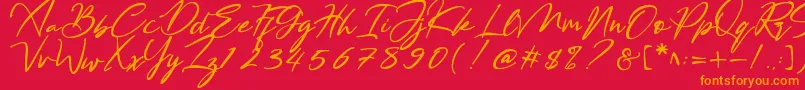 Bestowens Font – Orange Fonts on Red Background