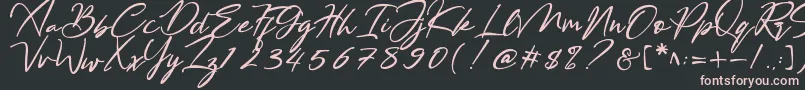 Bestowens Font – Pink Fonts on Black Background