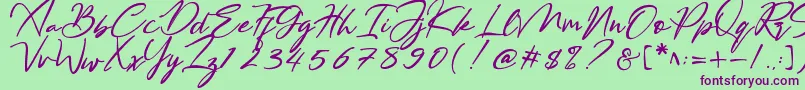 Bestowens Font – Purple Fonts on Green Background