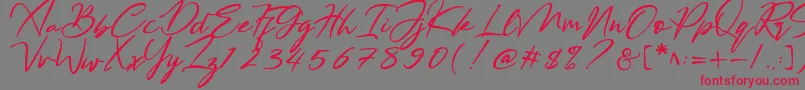 Bestowens Font – Red Fonts on Gray Background