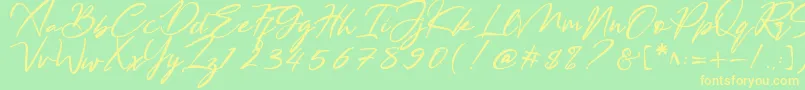 Bestowens Font – Yellow Fonts on Green Background