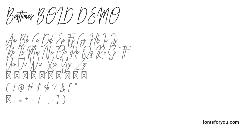 Шрифт Besttones BOLD DEMO – алфавит, цифры, специальные символы