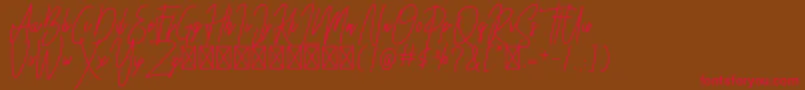 Besttones BOLD DEMO Font – Red Fonts on Brown Background