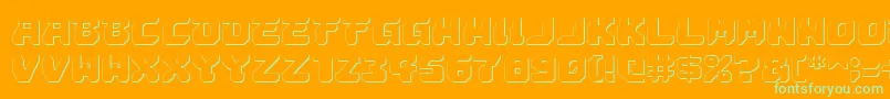 フォントAstropolis ffy – オレンジの背景に緑のフォント