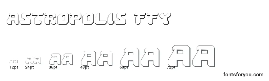 Размеры шрифта Astropolis ffy
