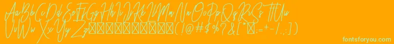 Besttones BOLD DEMO Font – Green Fonts on Orange Background