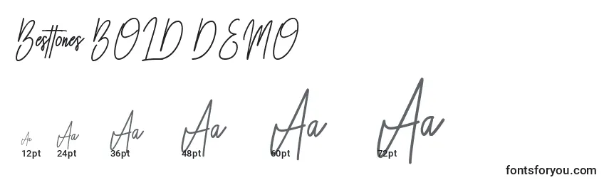 Größen der Schriftart Besttones BOLD DEMO (121150)