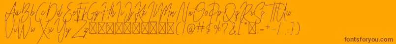Besttones Regular DEMO Font – Brown Fonts on Orange Background