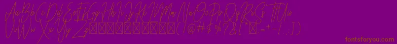 Шрифт Besttones Regular DEMO – коричневые шрифты на фиолетовом фоне
