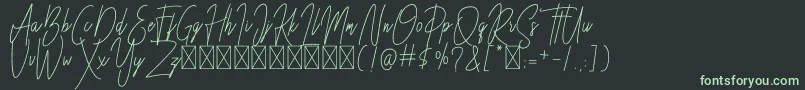 Besttones Regular DEMO Font – Green Fonts on Black Background