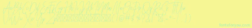 Besttones Regular DEMO Font – Green Fonts on Yellow Background