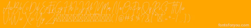 Besttones Regular DEMO-Schriftart – Rosa Schriften auf orangefarbenem Hintergrund