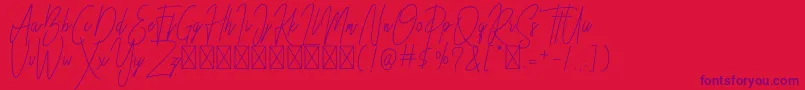 Besttones Regular DEMO-Schriftart – Violette Schriften auf rotem Hintergrund