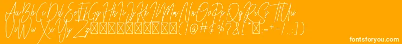Besttones Regular DEMO-Schriftart – Weiße Schriften auf orangefarbenem Hintergrund