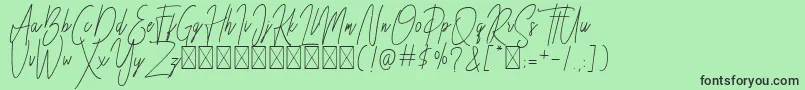 フォントBesttones Regular DEMO – 緑の背景に黒い文字
