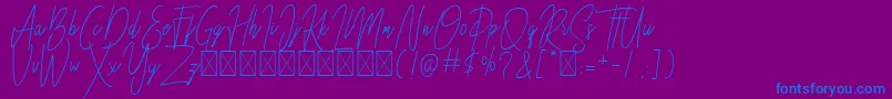 Besttones Regular DEMO Font – Blue Fonts on Purple Background