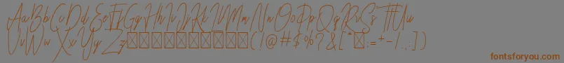 Besttones Regular DEMO-Schriftart – Braune Schriften auf grauem Hintergrund