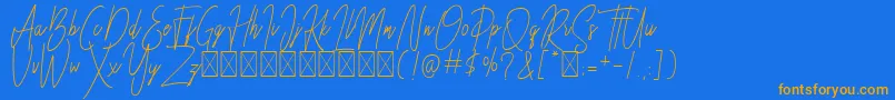 Besttones Regular DEMO Font – Orange Fonts on Blue Background